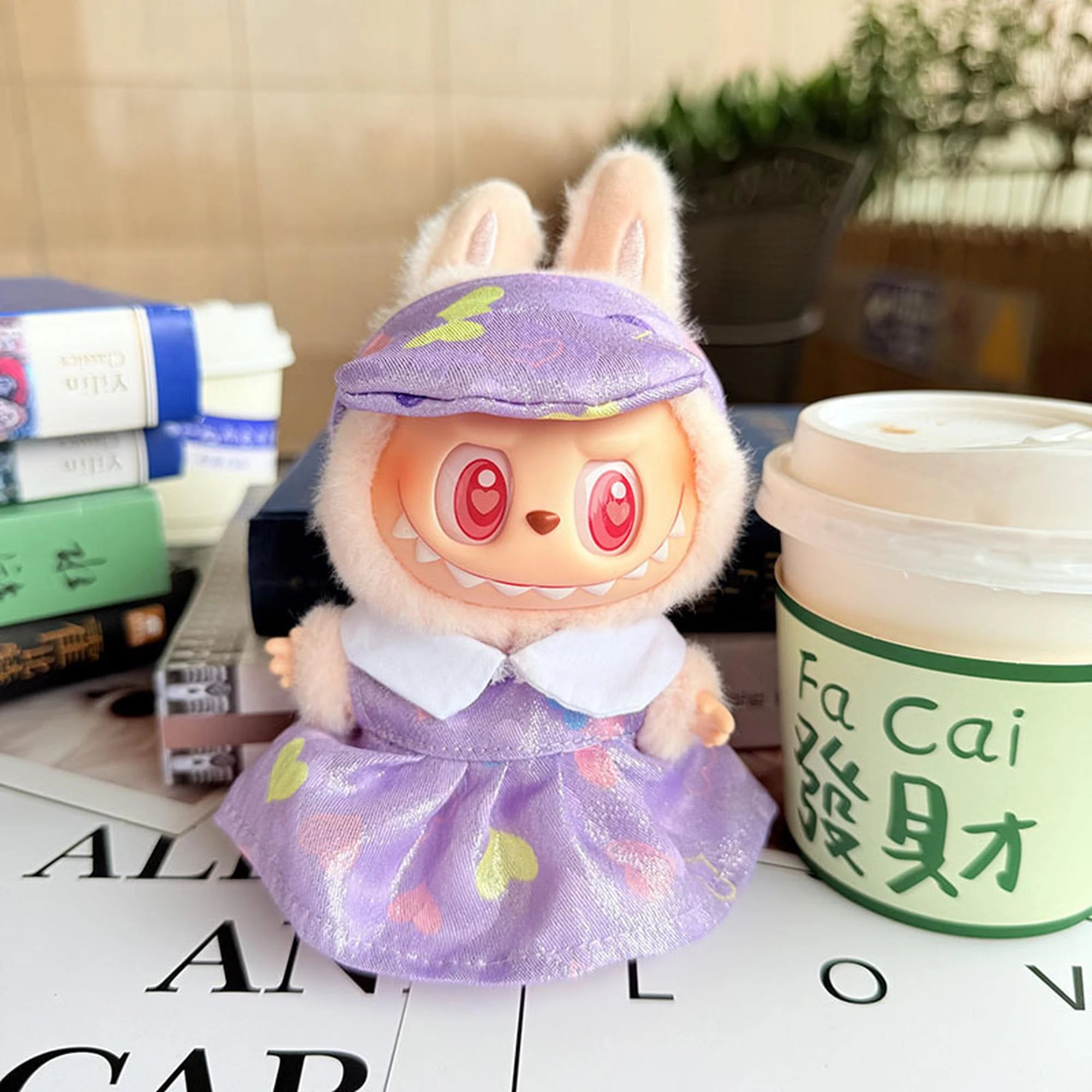 Labubu Clothes Labubu Charm Heart Purple Skirt