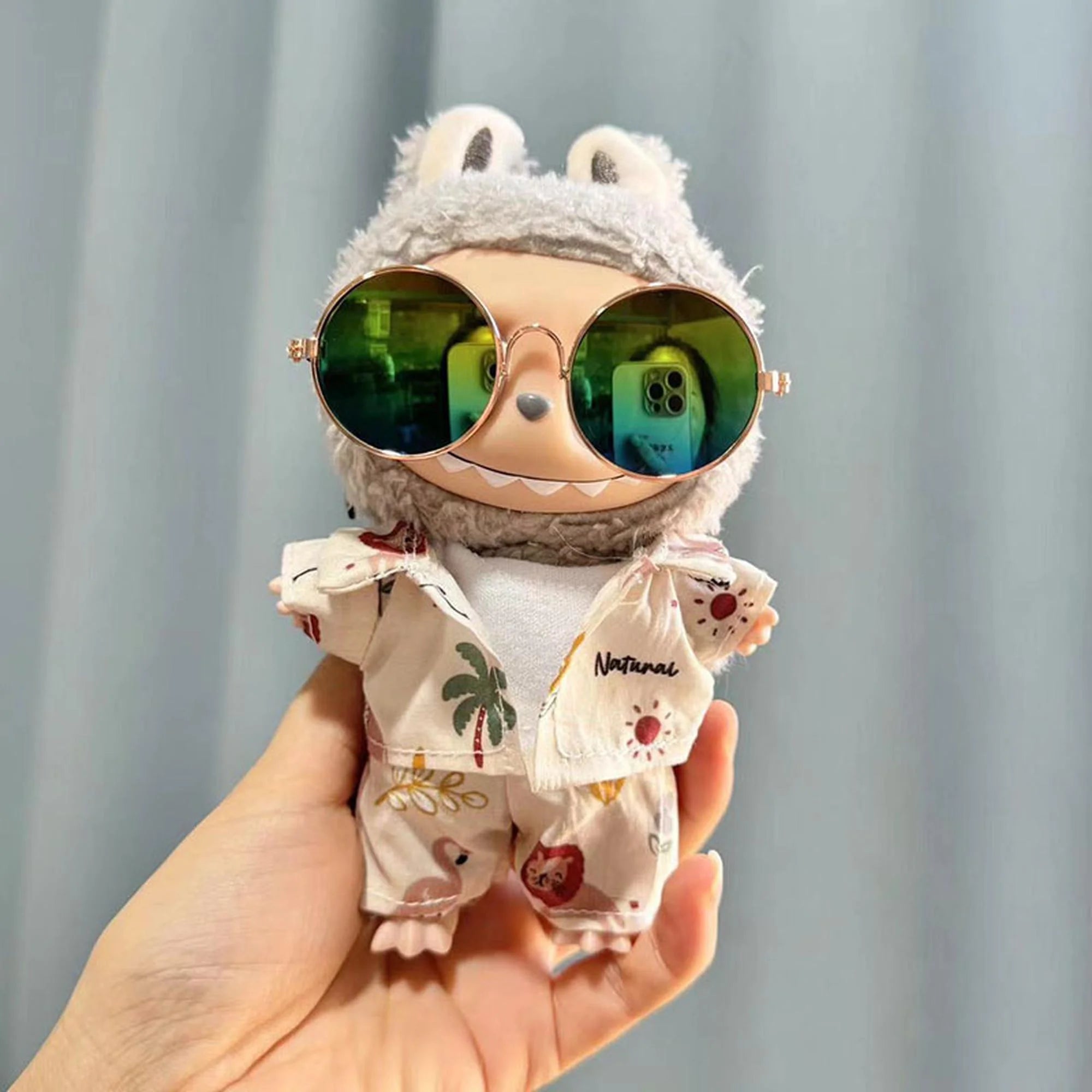 Labubu Clothes Labubu Light-Colored Coconut Tree Beach Set