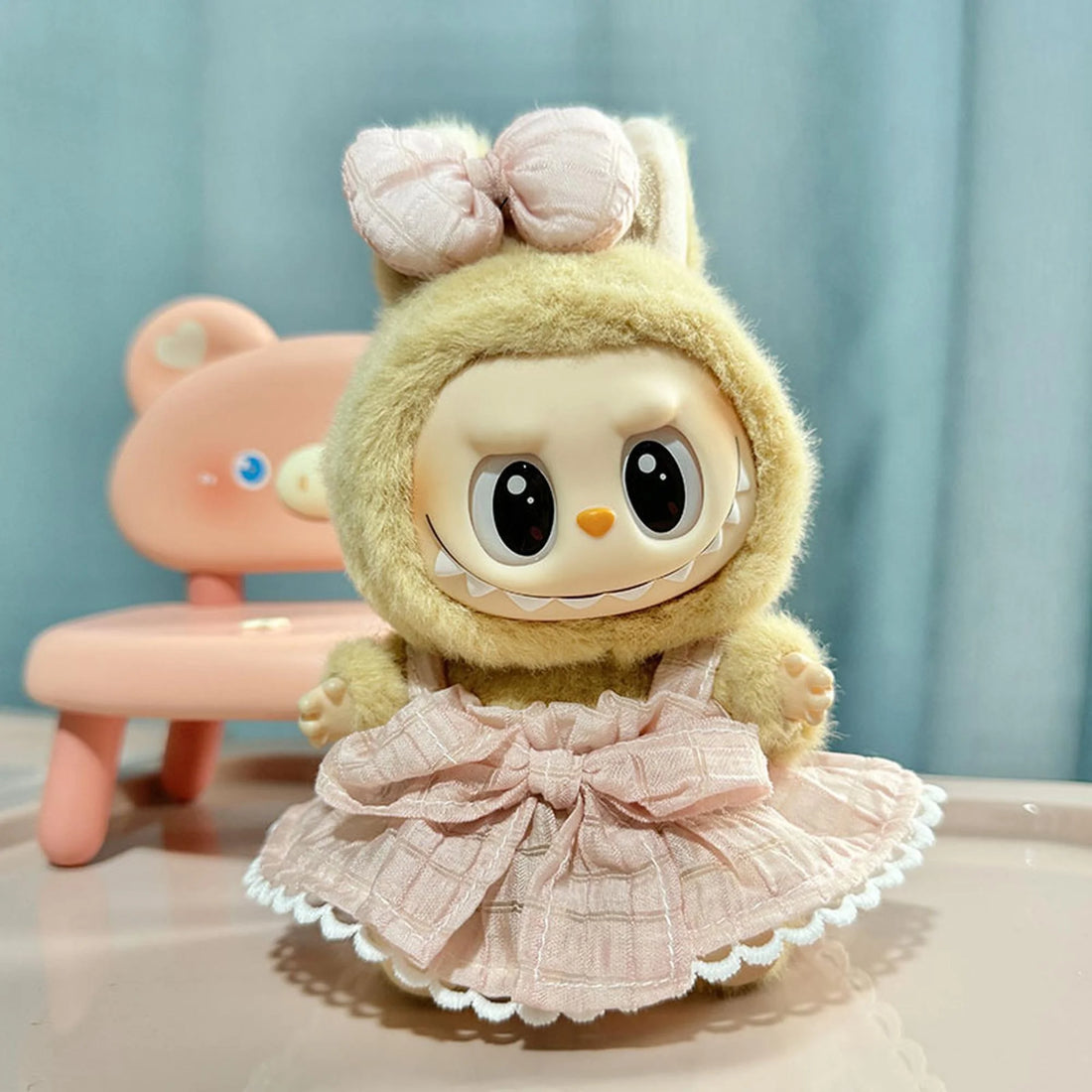 Labubu Clothes Labubu Accessory Beige Dress