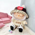 Labubu Clothes Labubu Au Two-Piece T-Shirt Set + Brown Love Hat + White Canvas Shoes