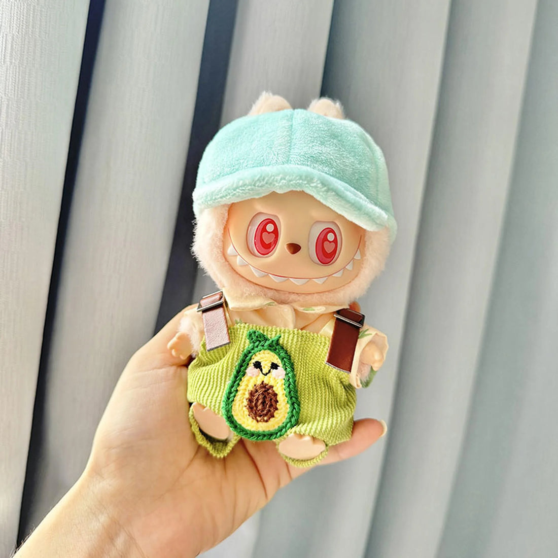 Labubu Clothes Labubu Avocado Jumpsuit Two-Piece Set + Green Bread Duckbill Cap