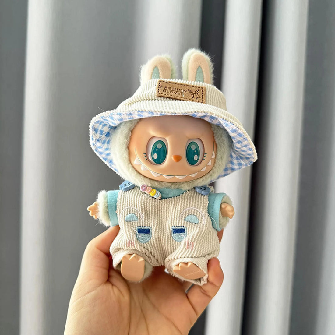 Labubu Clothes Labubu Baby Blue Accessory Set With Romper Trio