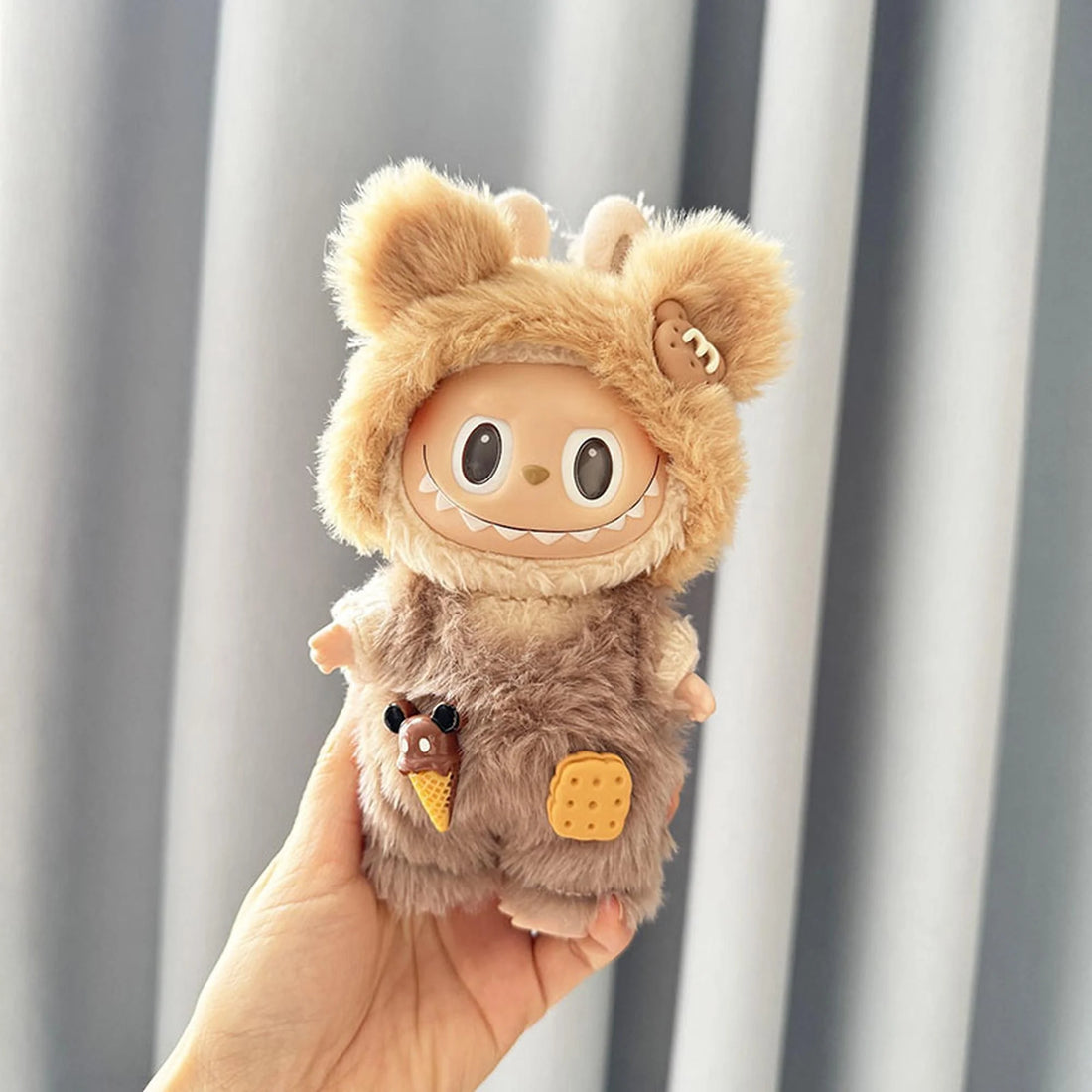 Labubu Clothes Labubu Bear Overalls Set With Pendant Sandwich Accessory