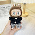 Labubu Clothes Labubu Black Twist Button + Black & White Checkered Pants