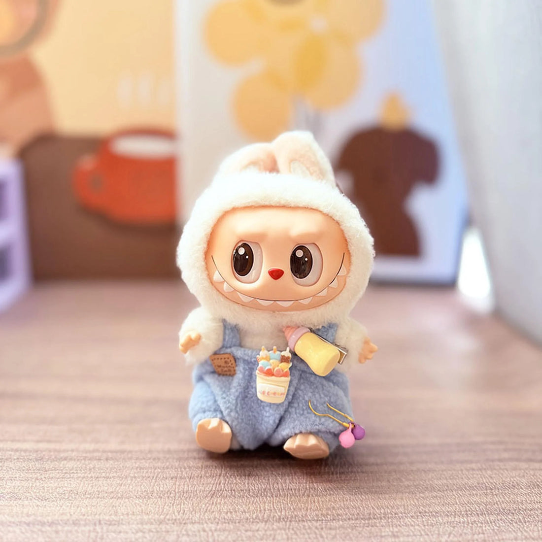 Labubu Clothes Labubu Blue Bottle Overalls