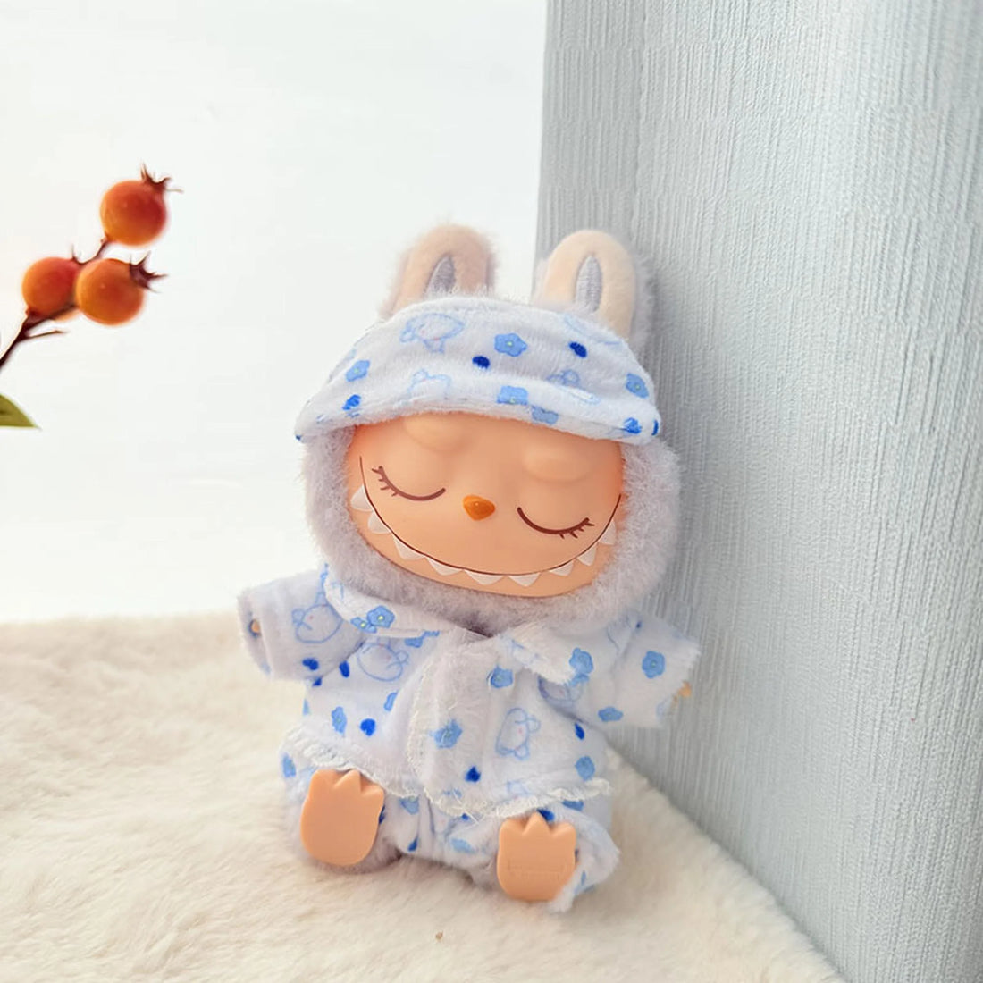 Labubu Clothes Labubu Blue Eyemask Pajama Set With Accessories