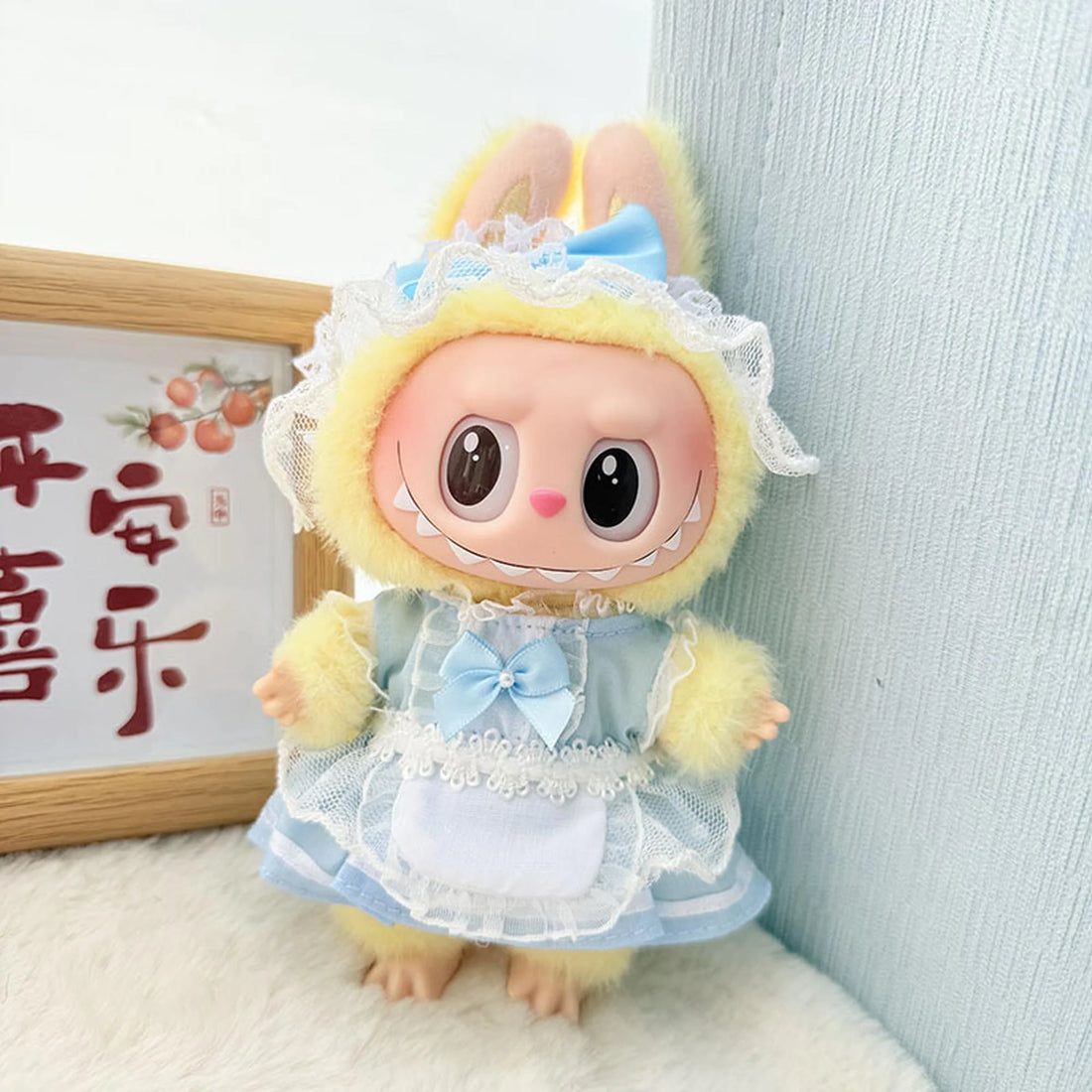 Labubu Clothes Labubu Blue Ribbon Chiffon Maid