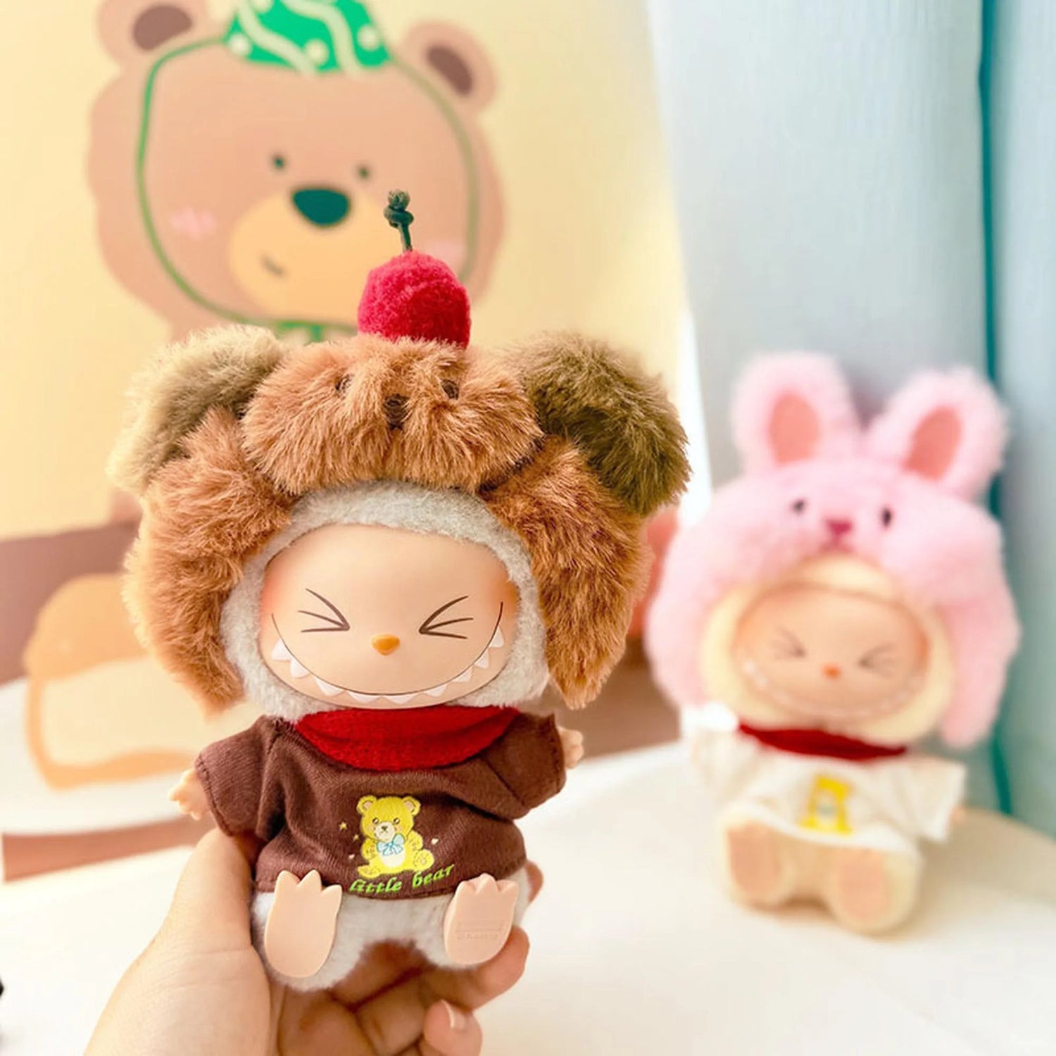 Labubu Clothes Labubu Brown Bear T-Shirt + Capybara Headband
