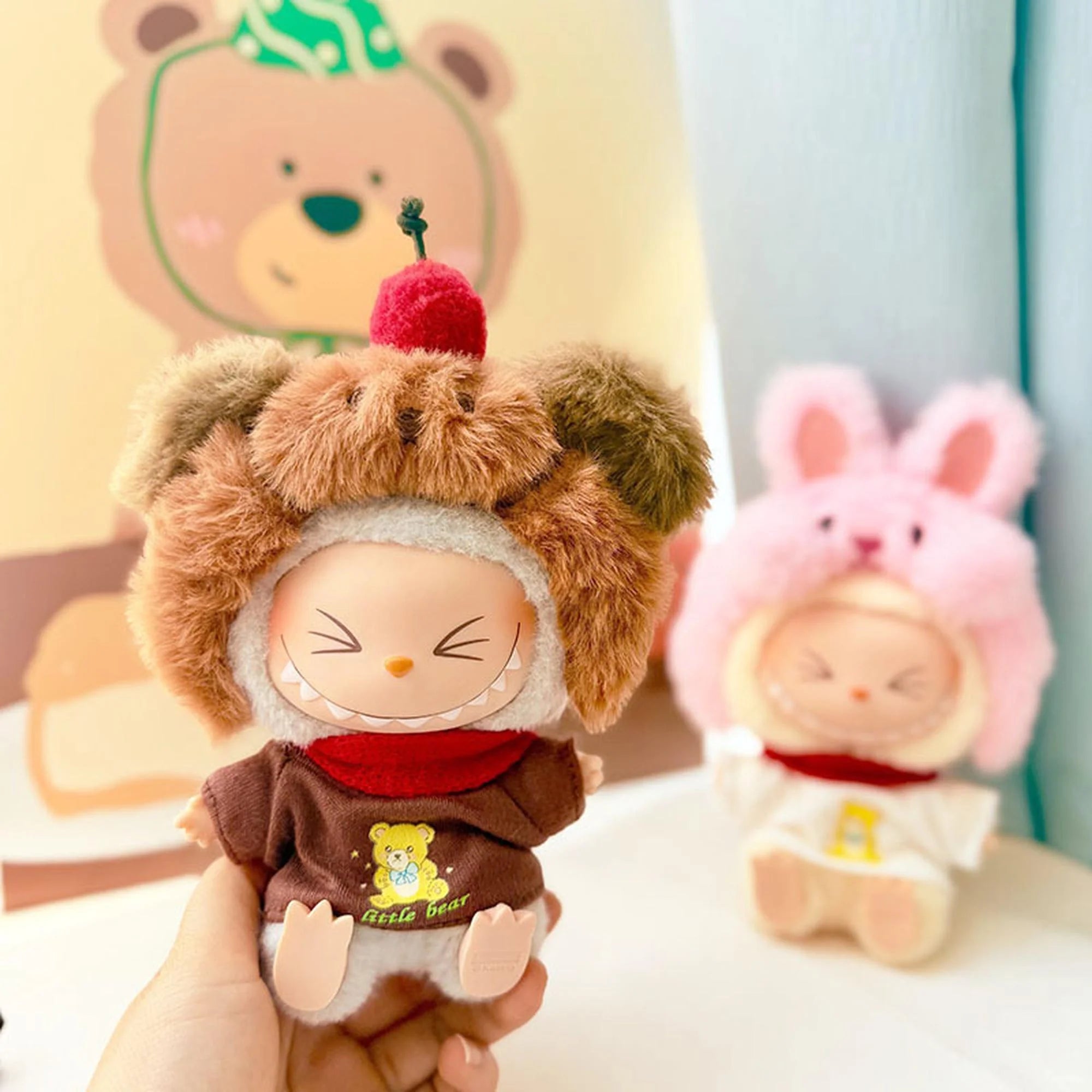 Labubu Clothes Labubu Brown Bear T-Shirt + Capybara Headband