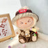 Labubu Clothes Labubu Brown Heart Hat + Brown Bottle Overalls