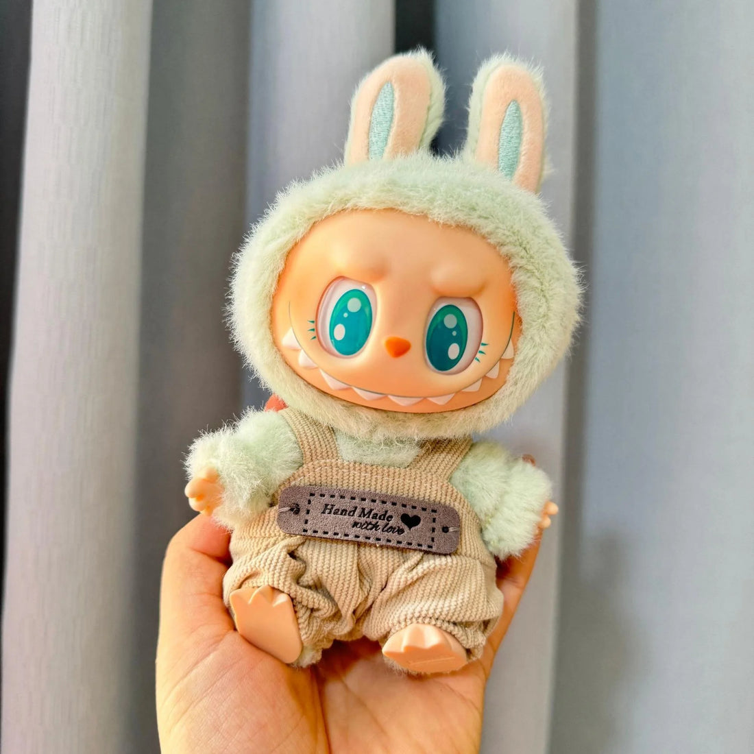 Labubu Clothes Labubu Brown Label Heart Overalls