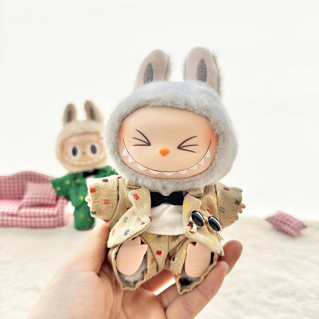 Labubu Clothes Labubu Brown Trend Suit Four-Piece Set