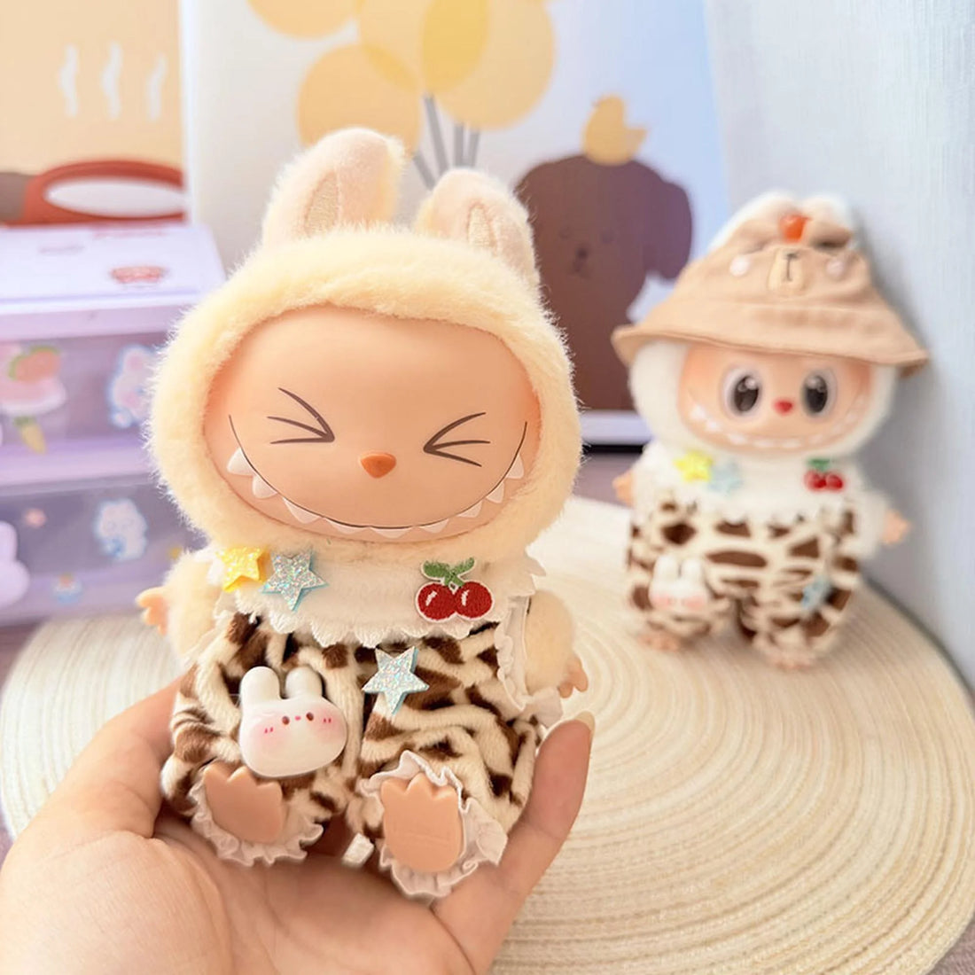 Labubu Clothes Labubu Cherry Leopard Two-Piece Set