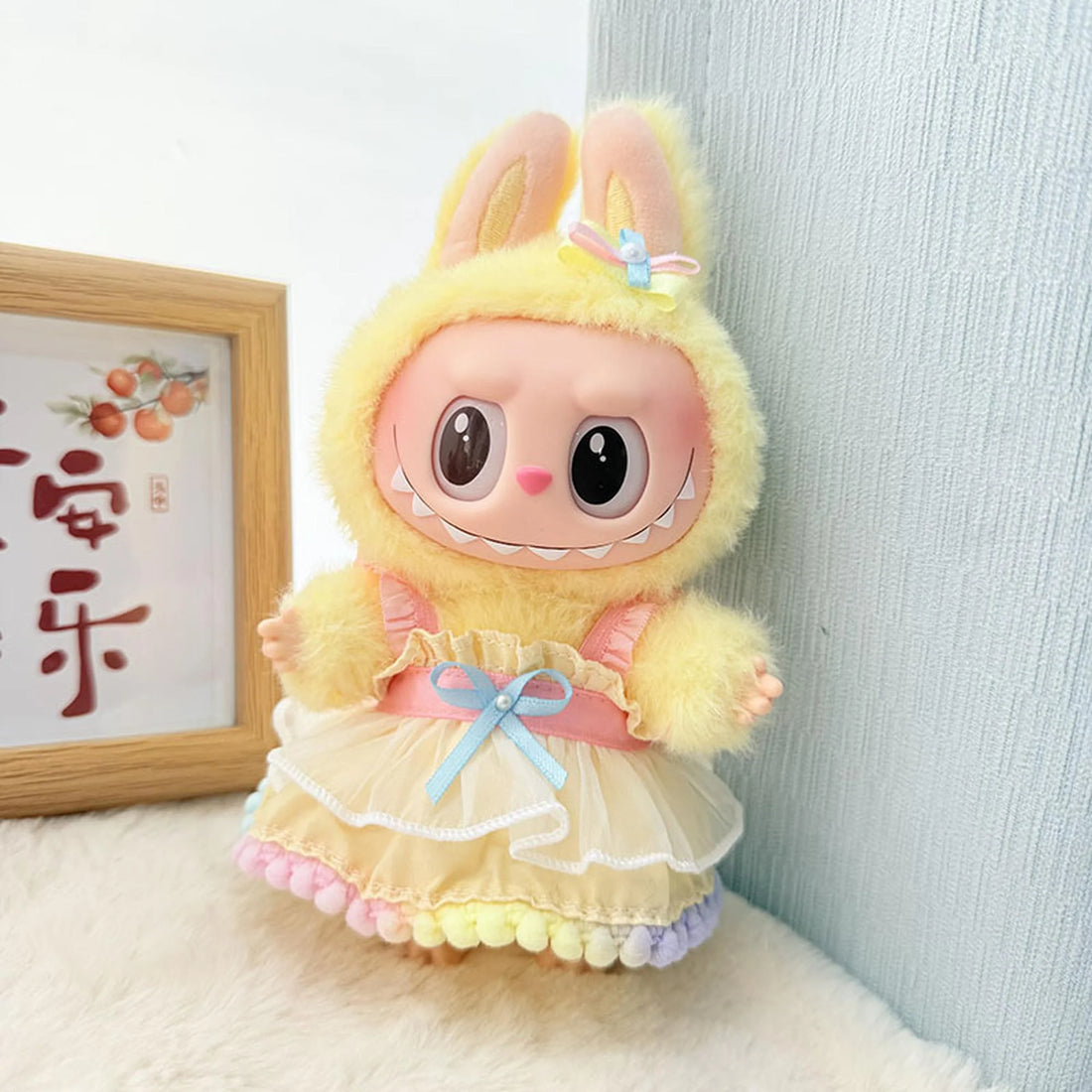 Labubu Clothes Labubu Colorful Ball Trimmed Jumper Dress Set