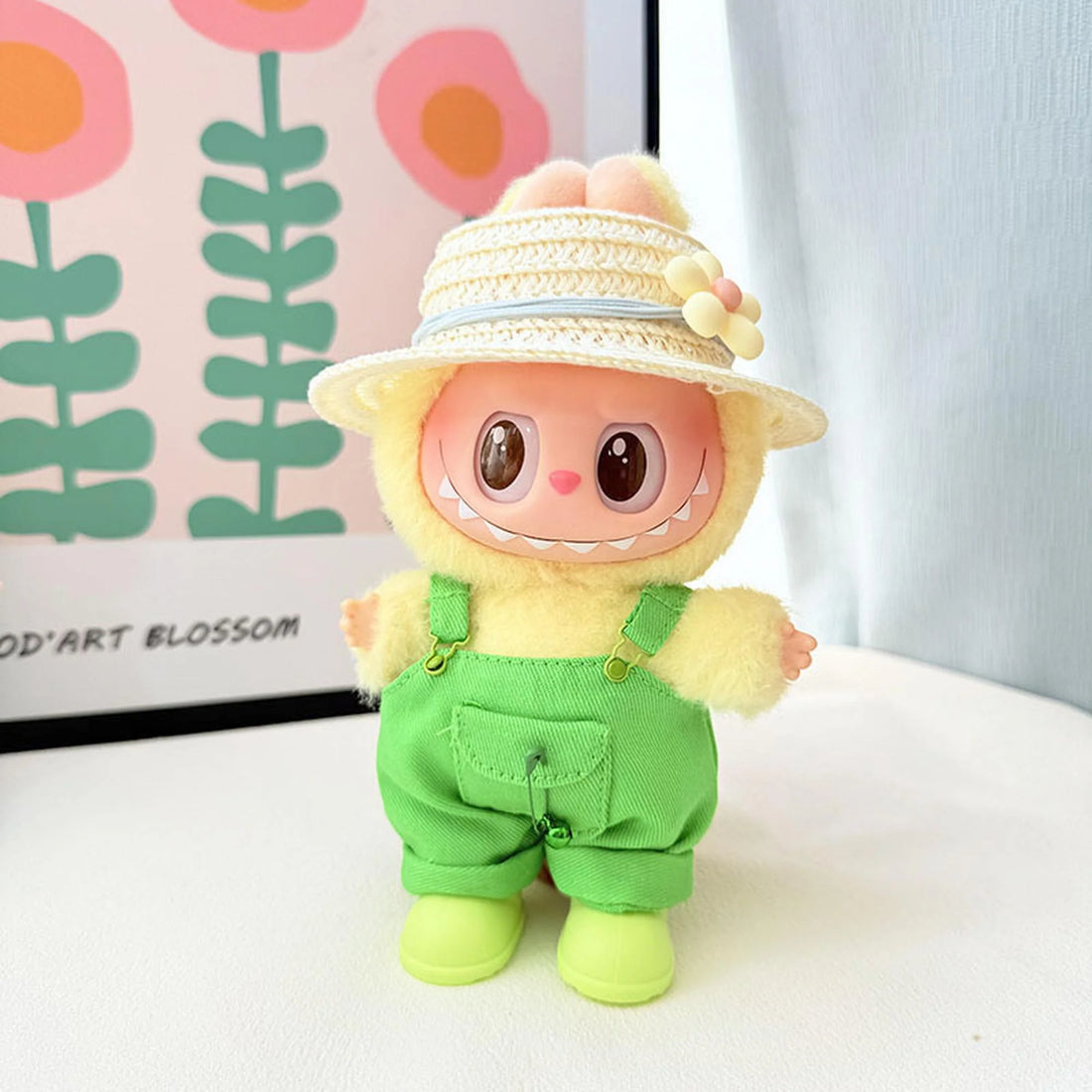 Labubu Clothes Labubu Flat Brim Sun Hat + Green Rain Boots + Sunny Little Builder Green