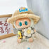 Labubu Clothes Labubu Gray Knit Sweater With Floral Accents + Lucky Hat + Yellow Water Bottle