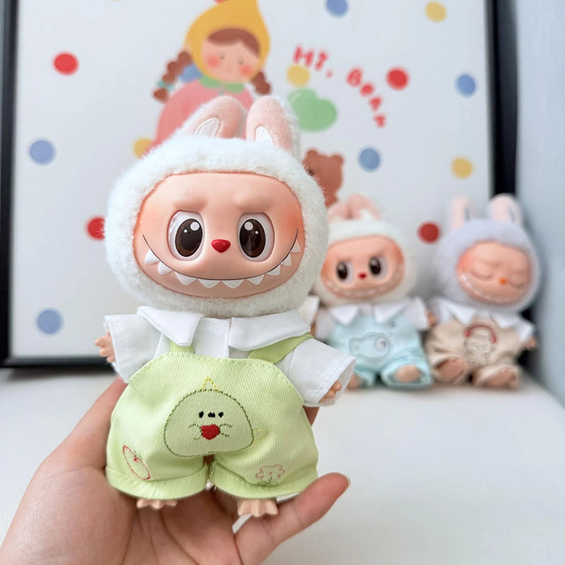 Labubu Clothes Labubu Green Apple Overalls Set
