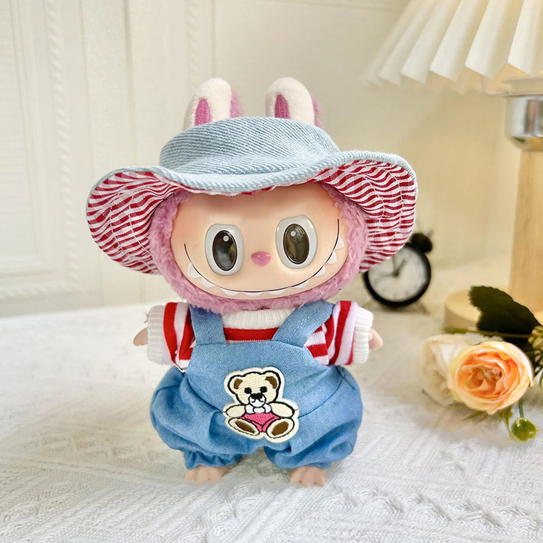 Labubu Clothes Labubu Little Bear Red Navy + Light Blue Cowboy Hat