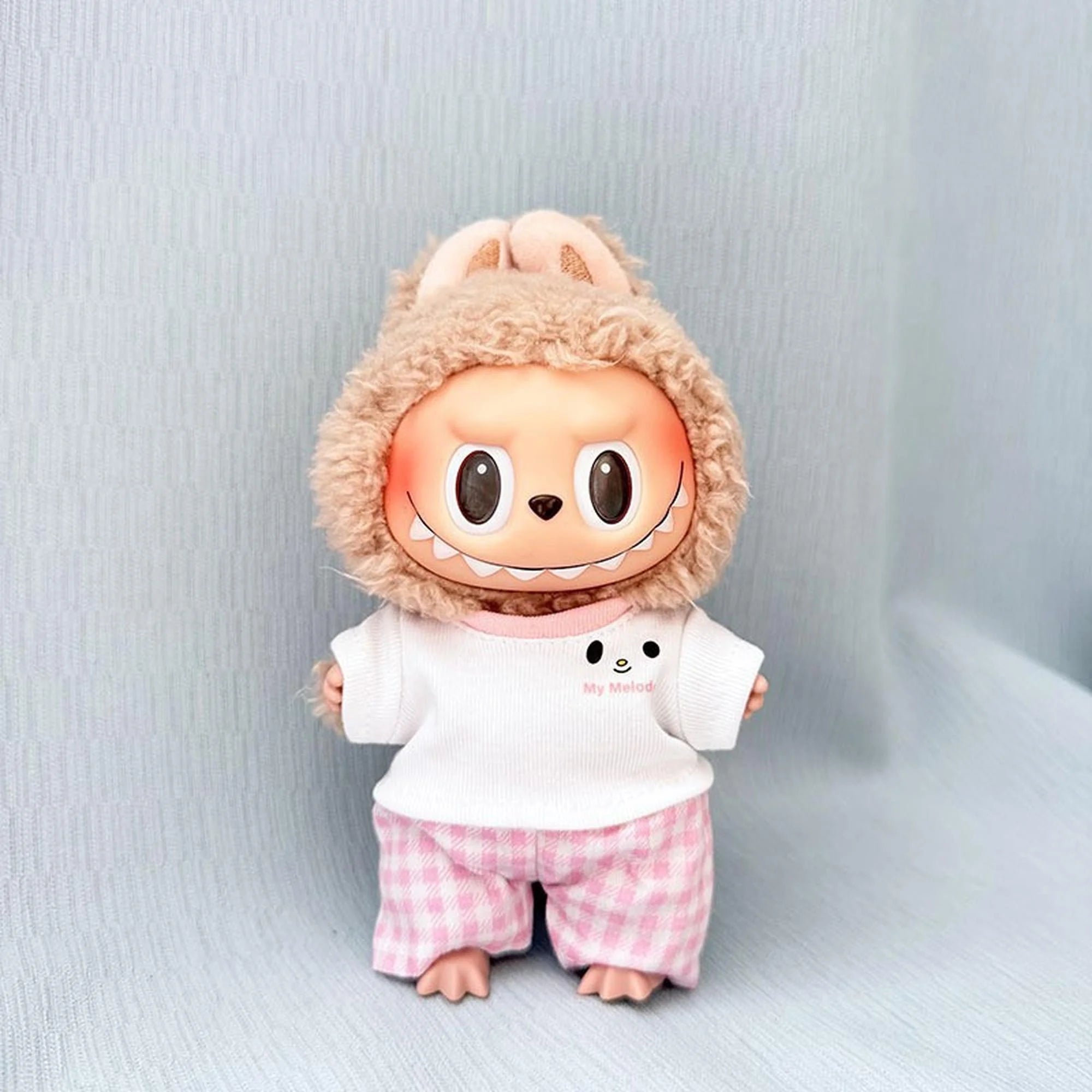 Labubu Clothes Labubu Melody Pink T-Shirt + Pink Checkered Pants