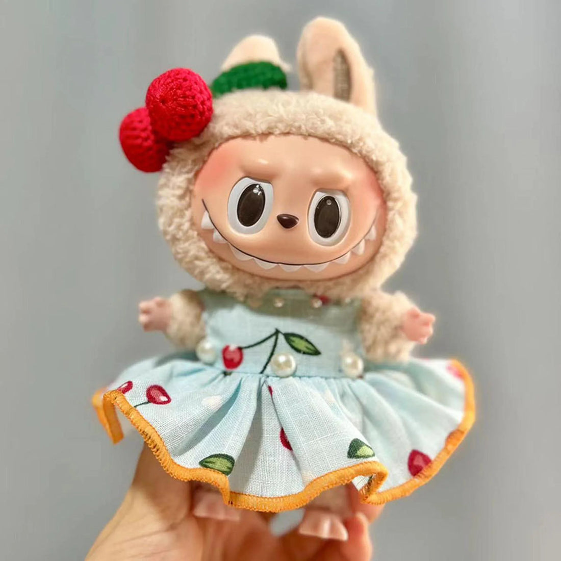Labubu Clothes Labubu Pendant Tassel Cherry Dress
