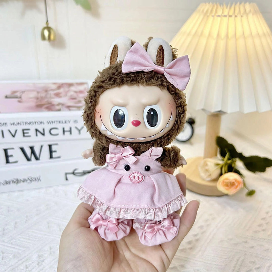 Labubu Clothes Labubu Pink Piggy Overalls 4-Piece Set