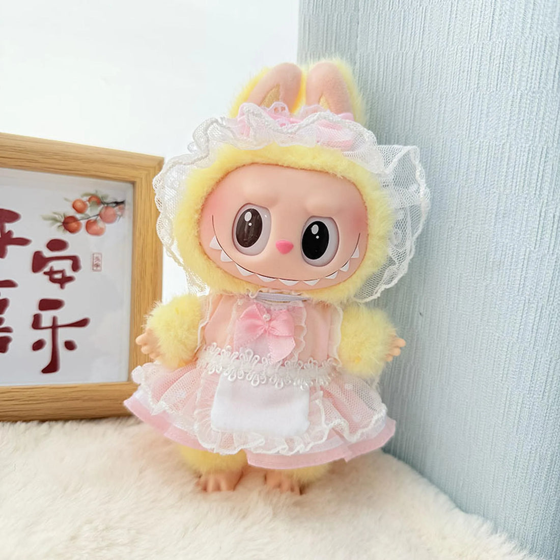 Labubu Clothes Labubu Pink Ribbon Chiffon Maid