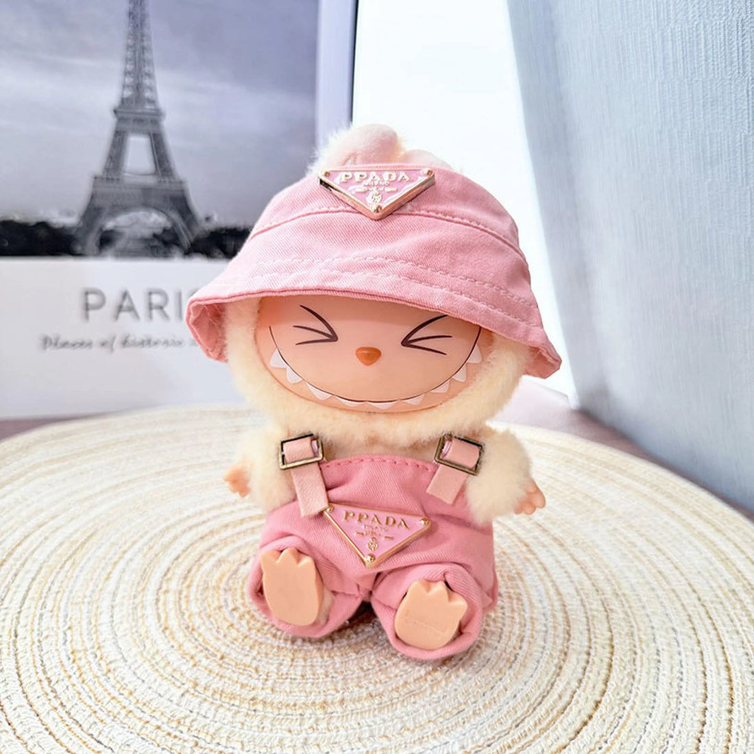 Labubu Clothes Labubu Pink Two-Piece Inverted Triangle Suspenders Outfit