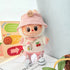 Labubu Clothes Labubu Pink Water Bottle + Pink Canvas Shoes + Pink Panda Hat + Pink Fleece Two-Piece Set