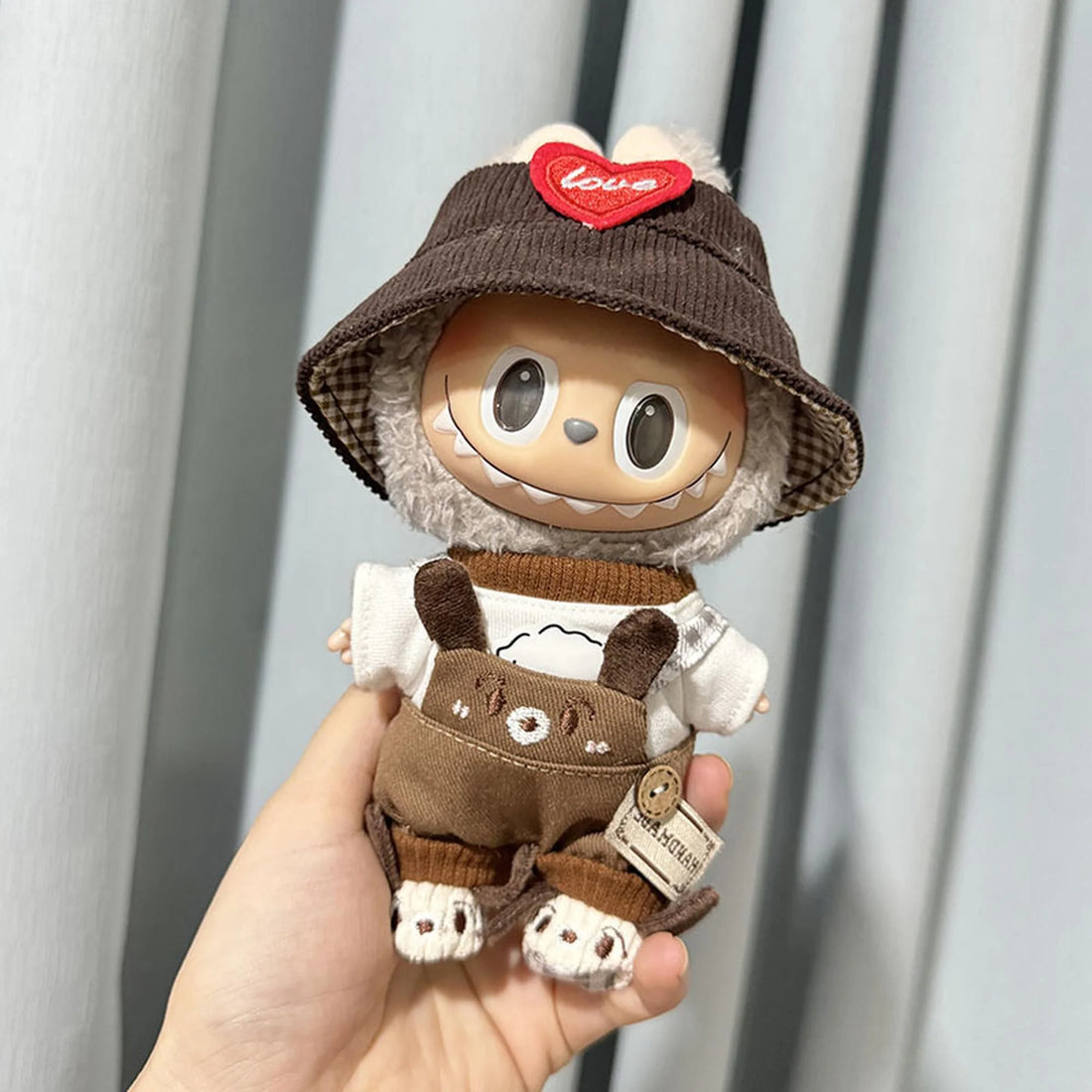 Labubu Clothes Labubu Puppy Outfit + Brown Heart Hat