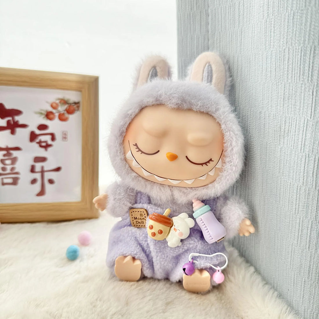 Labubu Clothes Labubu Purple Bottle Overalls
