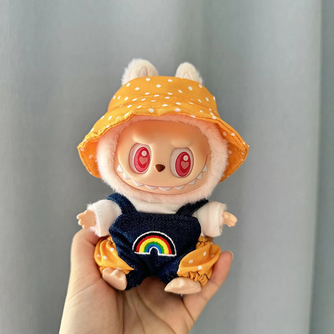 Labubu Clothes Labubu Rainbow Yellow Polka Dot Outfit