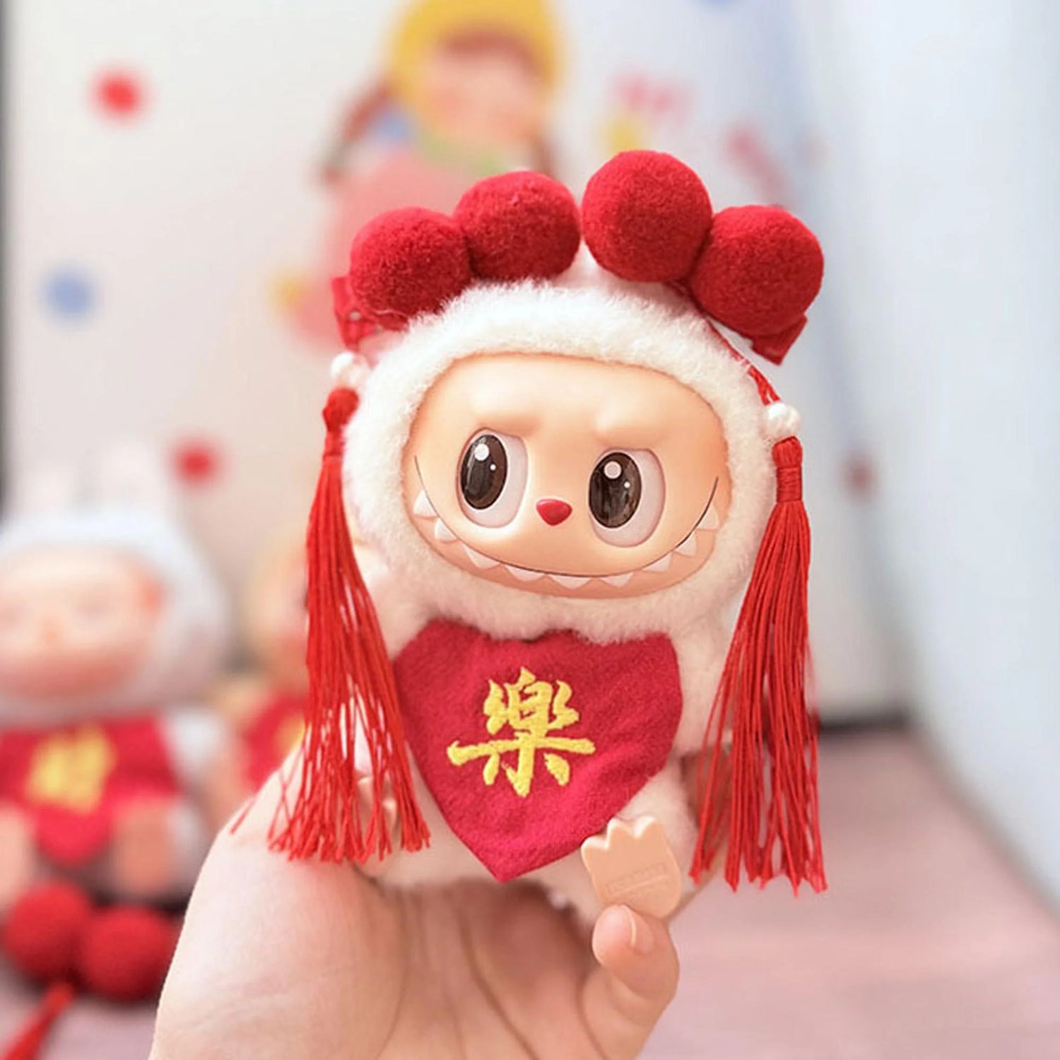 Labubu Clothes Labubu Red Hair Clips + &