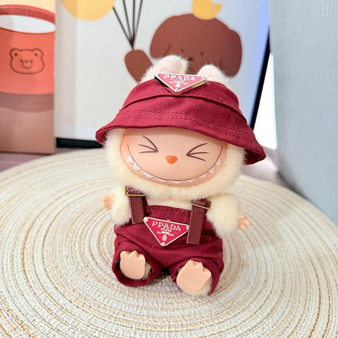 Labubu Clothes Labubu Red Inverted Triangle Two-Piece Set
