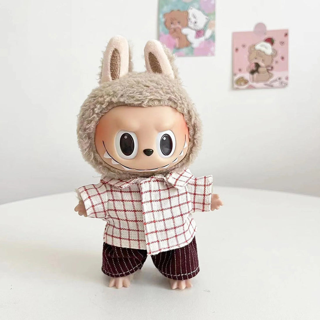 Labubu Clothes Labubu Red Plaid Casual Coord Set