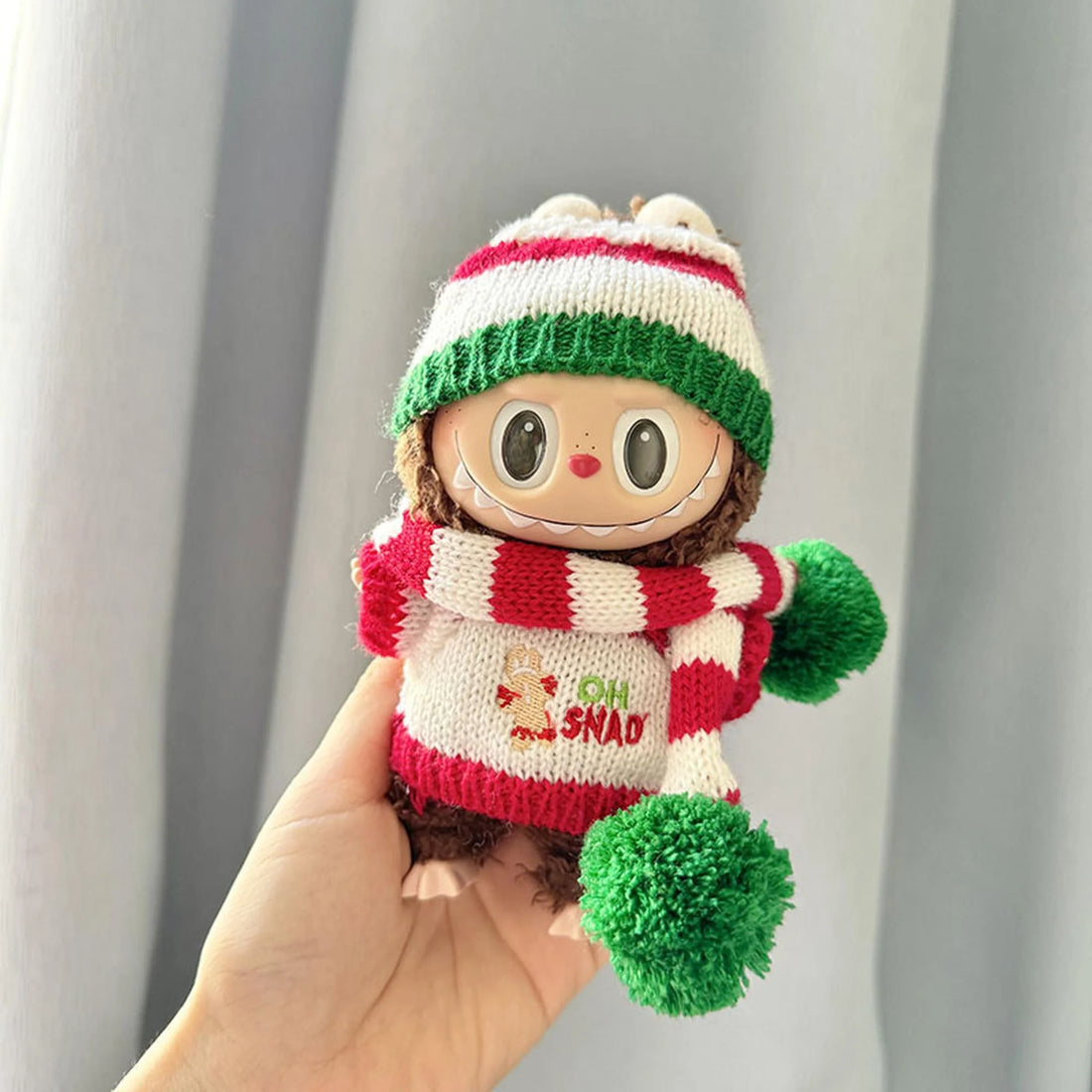 Labubu Clothes Labubu Red, White, And Green Scarf Trio Set