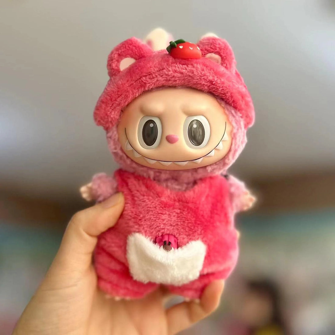 labubu-clothes-strawberry-bear-keychain