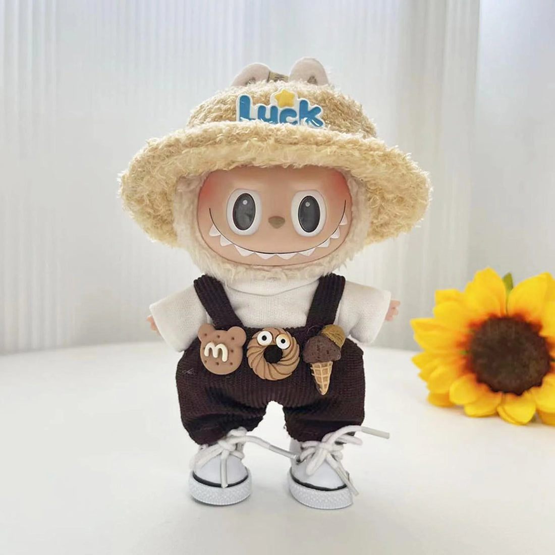 Labubu Clothes Labubu Sweet Cone Suspenders Set + Luck Hat (Excl. Shoes)