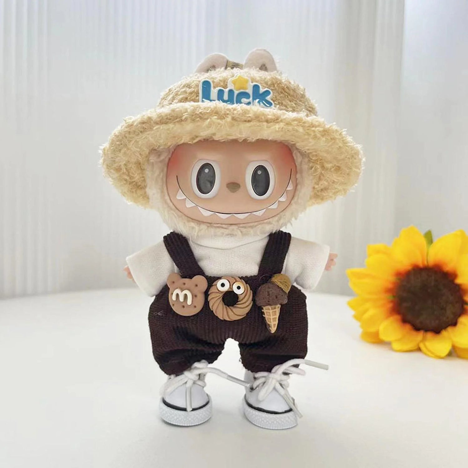 Labubu Clothes Labubu Sweet Cone Suspenders Set + Luck Hat (Excl. Shoes)