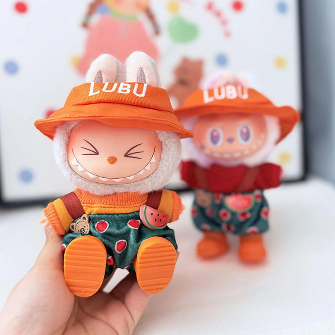Labubu Clothes Labubu Watermelon Bear Overalls In Orange + Orange Boots