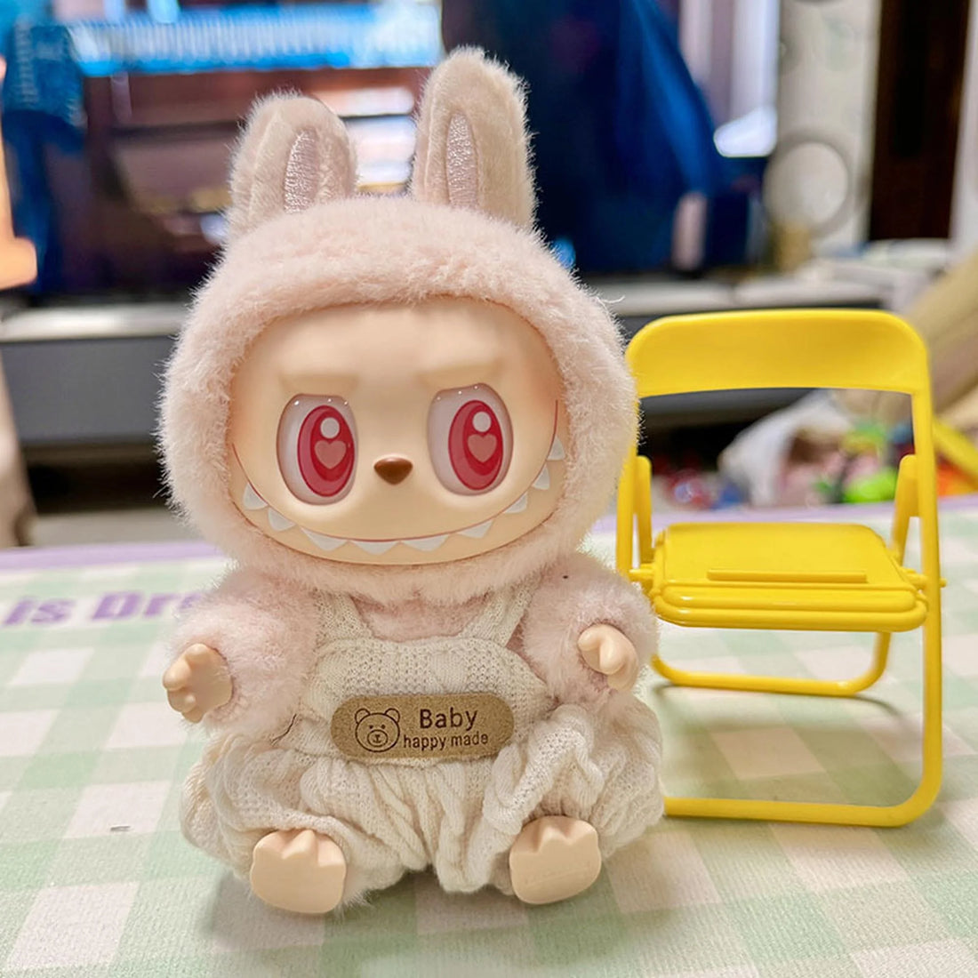 Labubu Clothes Labubu White Bear Bubble Overalls