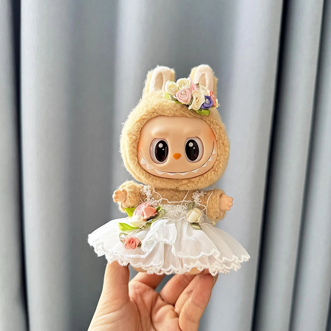 Labubu Clothes Labubu White Floral Wedding Veil