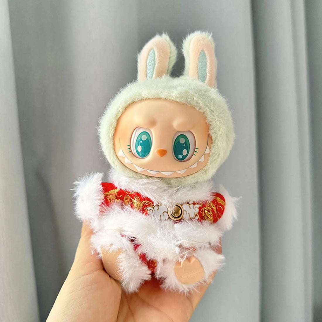 Labubu Clothes Labubu White Fur Trim Tang Suit Pendant