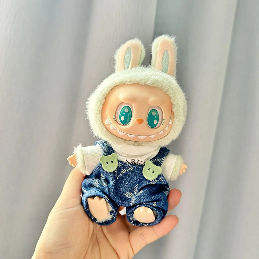 Labubu Clothes Labubu White Labubu T-Shirt + Designer Overalls