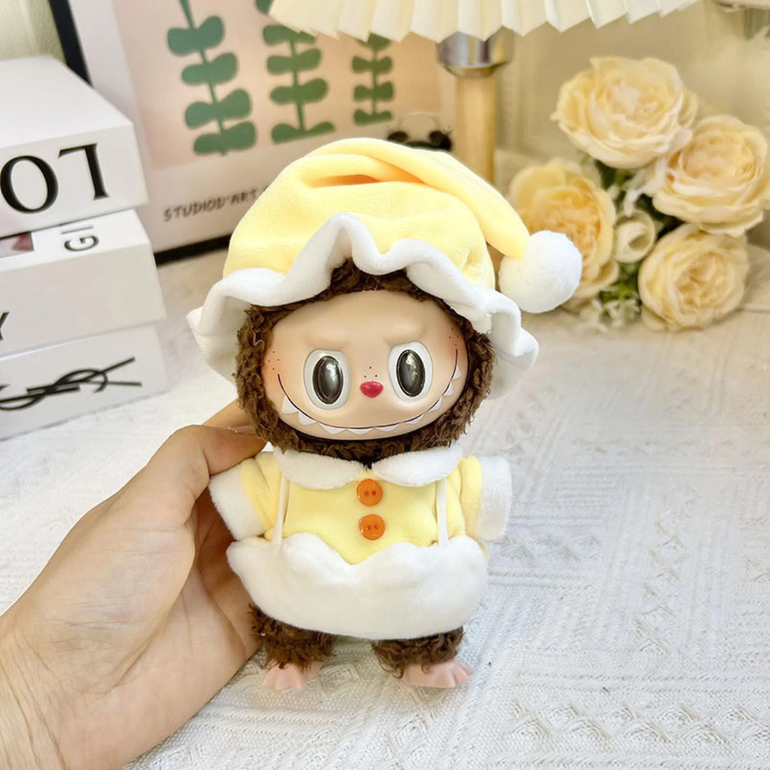 Labubu Clothes Labubu Yellow Eggshell Pajama Three-Piece Set