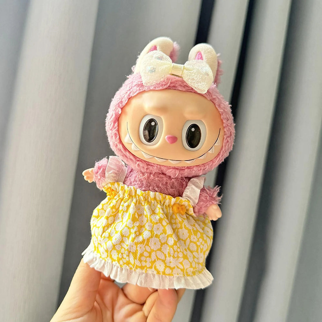 Labubu Clothes Labubu Yellow Floral Patchwork Overalls